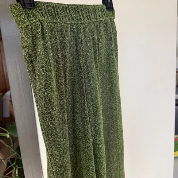 Oserée Lumière Olive-Green Wide-Leg Lounge Pants - Picture 7 of 15